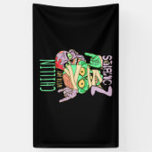 Halloween Gift | Chillin met mijn vrienden Spandoek (Verticaal)