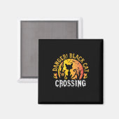 Halloween Gift | Danger Cat Crossing Birthday Magneet (Voorkant / Achterkant)