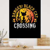 Halloween Gift | Danger Cat Crossing Birthday Poster (Keuken)