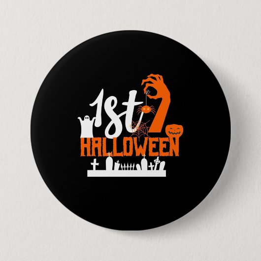 Halloween Gift | Eerste halloween Ronde Button 7,6 Cm (Voorkant)