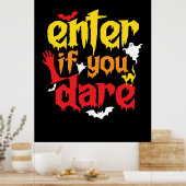 Halloween Gift | Enter If You Dare Birthday Poster (Keuken)