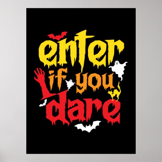 Halloween Gift | Enter If You Dare Birthday Poster (Voorkant)