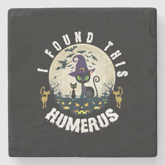 Halloween Gift | I Found This Humerus Birthday Stenen Onderzetter (Voorkant)