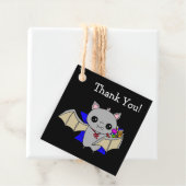 Halloween Gift Label, Bat holding Snoep Bedankjes Labels (In situ)