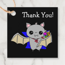 Halloween Gift Label, Bat holding Snoep Bedankjes Labels