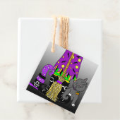 Halloween Gift Label, heks, zwarte kat en Pet Bedankjes Labels (In situ)