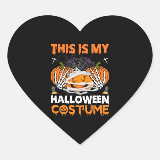 Halloween Gift This Is My Halloween Costume Hart Sticker (Voorkant)