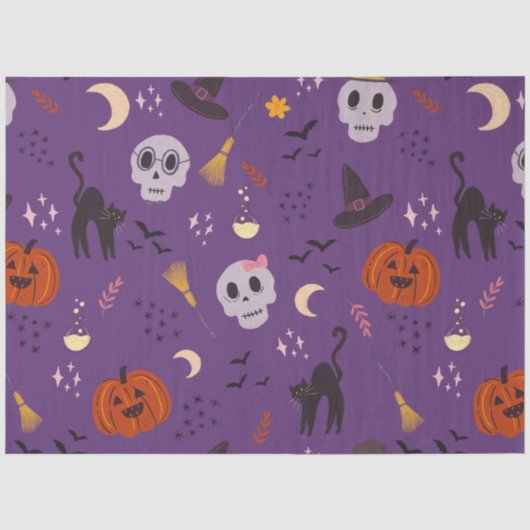 "Halloween Gift Tissue Paper - Geesten, Pompoenen Tissuepapier (Voorkant)