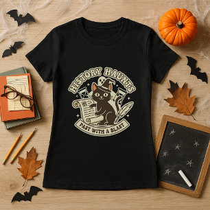 Halloween Gift voor Geschiedenis Leraar Haunts Cat T-shirt