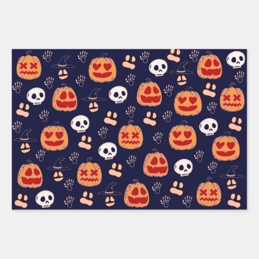 Halloween Gift Wrap (reeks van 3) Inpakpapier Vel (Voorkant 3)