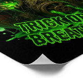 Halloween giftige pompoen gasmasker eng creepy poster (Hoek)