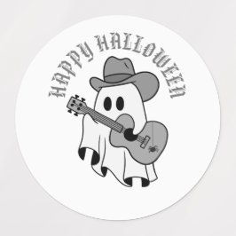 Halloween Gifts, schattige geest speelt gitaar, Labels