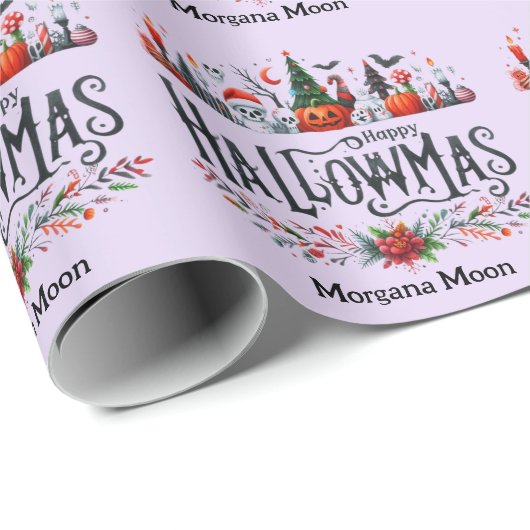 Halloween Giftwrap Halloween Kerstmis Mashup Cadeaupapier (Rol Hoek)
