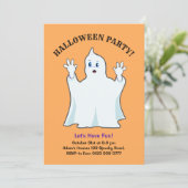 Halloween Ginger Ghost Uitnodiging (Staand voorkant)