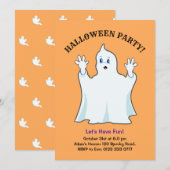 Halloween Ginger Ghost Uitnodiging (Voorkant / Achterkant)