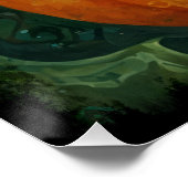 Halloween Ginger & White Kitten Rijden een pompoen Perfect Poster (Hoek)