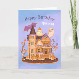 Halloween Gingerbread Haunted House Kaart