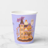Halloween Gingerbread Haunted House Papieren Bekers (Achterkant)