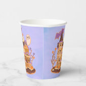 Halloween Gingerbread Haunted House Papieren Bekers (Rechts)