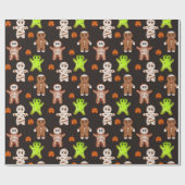 Halloween-gingerbreadpatroon inpakpapier (Vlak)