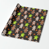 Halloween-gingerbreadpatroon inpakpapier (Uitgerold)