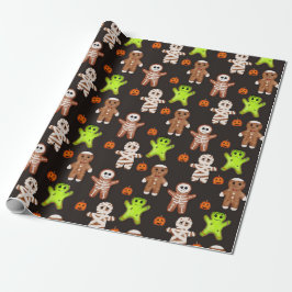 Halloween-gingerbreadpatroon inpakpapier