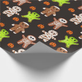 Halloween-gingerbreadpatroon inpakpapier (Hoek)