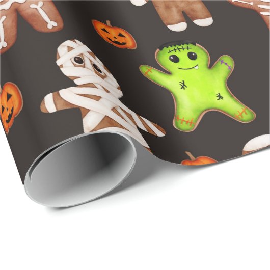 Halloween-gingerbreadpatroon inpakpapier (Rol Hoek)