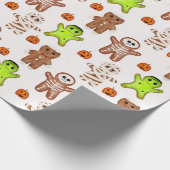 Halloween-gingerbreadpatroon inpakpapier (Hoek)