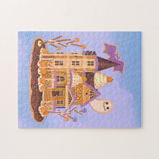 Halloween Gingerbrood House Jigzaag Puzzle Legpuzzel (Horizontaal)