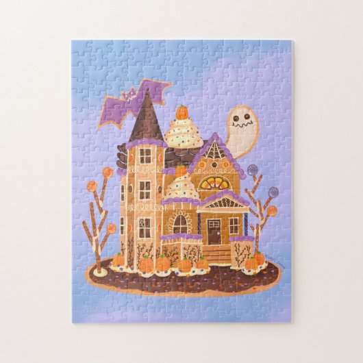 Halloween Gingerbrood House Jigzaag Puzzle Legpuzzel (Verticaal)