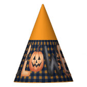 Halloween Gingham Lettering Feesthoedjes (Voorkant)