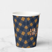 Halloween Gingham Lettering Papieren Bekers (Rechts)
