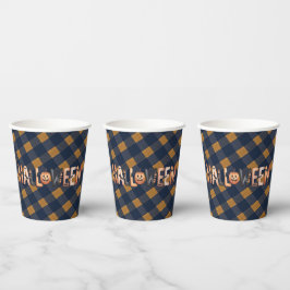 Halloween Gingham Lettering Papieren Bekers