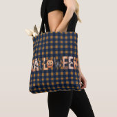 Halloween Gingham Lettering Tote Bag (Dichtbij)