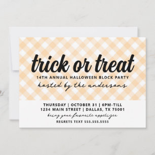 Halloween Gingham Party Kaart