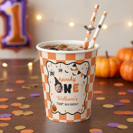 Halloween Gingham Verjaardag Papieren Bekers
