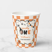 Halloween Gingham Verjaardag Papieren Bekers (Voorkant)