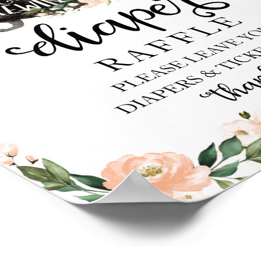 Halloween Girl Baby shower Diaper Raffle Game Sign Poster (Hoek)