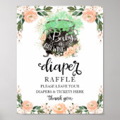 Halloween Girl Baby shower Diaper Raffle Game Sign Poster (Voorkant)