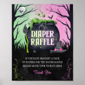 Halloween Girl Baby Shower Diaper Raffle Sign Poster (Voorkant)