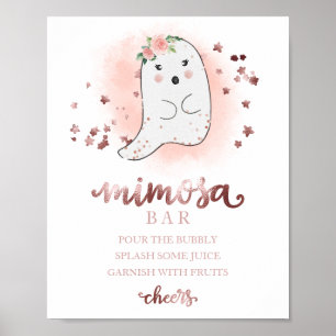 Halloween Girl Baby shower Mimosa Bar Sign Poster