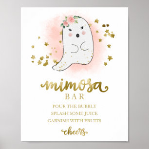 Halloween Girl Baby shower Mimosa Bar Sign Poster
