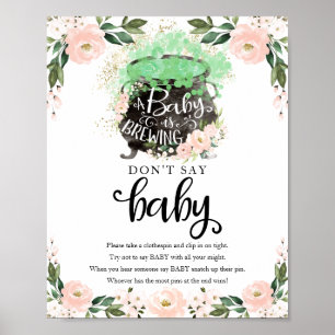 Halloween Girl Baby shower Zeg geen Baby gebarenta Poster