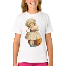 Halloween Girl Carving Apple