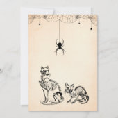 Halloween Girl & Cats skelet Verjaardag Kaart (Achterkant)