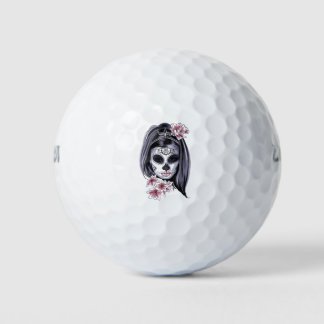 Halloween Girl Day of the Dead Golfballen