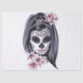 Halloween Girl Face Makeup Flowers Tissuepapier