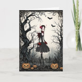 Halloween Girl Feestdagen Kaart (Voorkant)