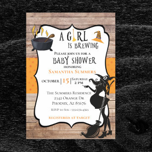Halloween Girl is Baby shower voor de bijtende hek Kaart